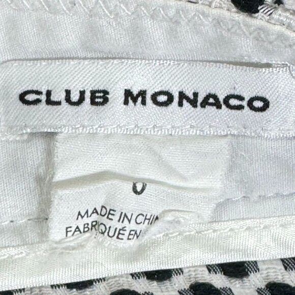 CLUB MONACO Women's Shorts Textured White Black Polka Dot Stretch Pockets Size 0 - Picture 8 of 9
